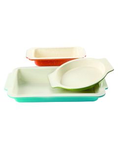 Gibson ColorSplash Imbue 3 Piece Carbon Steel Nonstick Bakeware Set in Assorted Colors