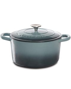 Crock Pot Artisan 5 Quart Round Enameled Cast Iron Dutch Oven in Slate Gray