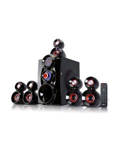 beFree Sound 5.1 Channel Bluetooth Surround Sound Speaker System- Red