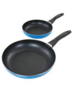 Gibson Home 2 Piece 10 inch Aluminum Frying Pan in Blue