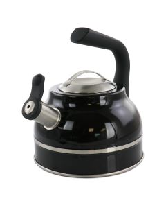 Kenmore Elite 2.3 Quart Stainless Steel Whistling Tea Kettle in Black