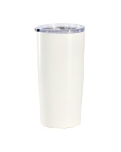 Gibson Home Marina 18oz Stainless Steel Thermal Tumbler with Acrylic Lid in Cream