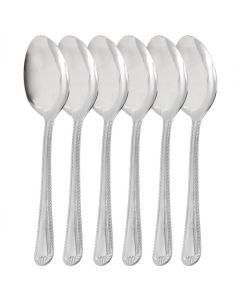 Gibson Home Tustin 6 Piece Stainless Steel Dinner Spoon Flatware Set in Silver