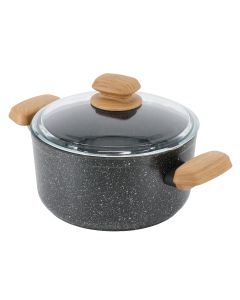 Korkmaz Montana 2 Piece 8 Liter Aluminum Nonstick Casserole Dish with Lid and Faux Wood Handles