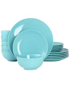 Elama Luna 18 Piece Porcelain Dinnerware Set in Blue