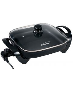 Brentwood 12 in. Electric Skillet with Glass Lid in Black
