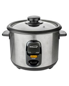 Brentwood 8 Cup Rice Cooker / Non-Stick with Steamer in Silver