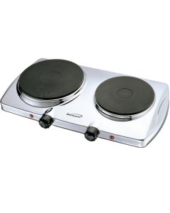 Brentwood Electric 1440W Double Hotplate in Chrome
