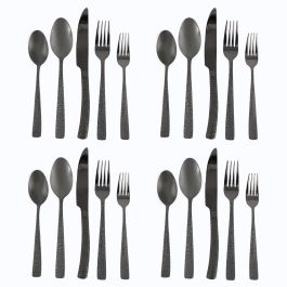 Gibson Elite Stonehenge 20 Piece Flatware Set in Black